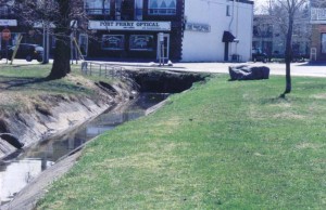 Baagwating Park before. Raw stormwater drained directly into the lake.